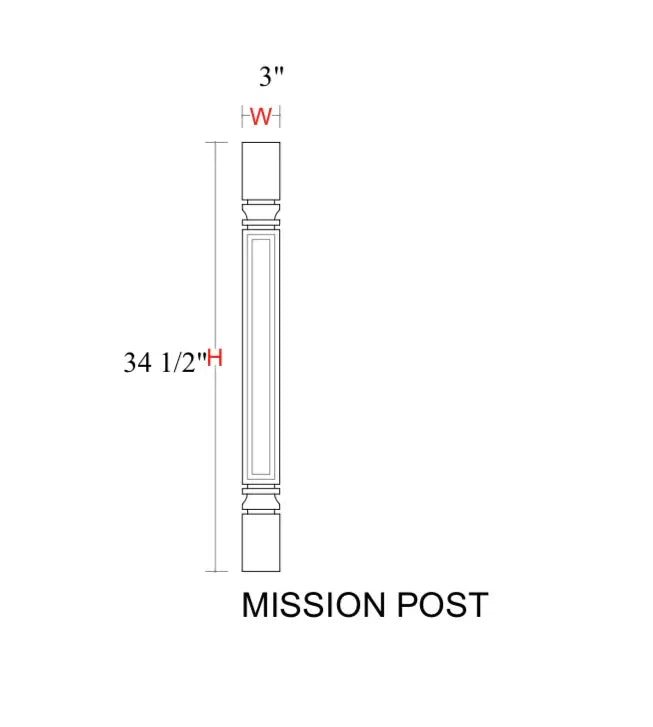 Safari Fancy Shaker Cabinet Accessory SFS-MISSION POST — Tree Cabinetry product image