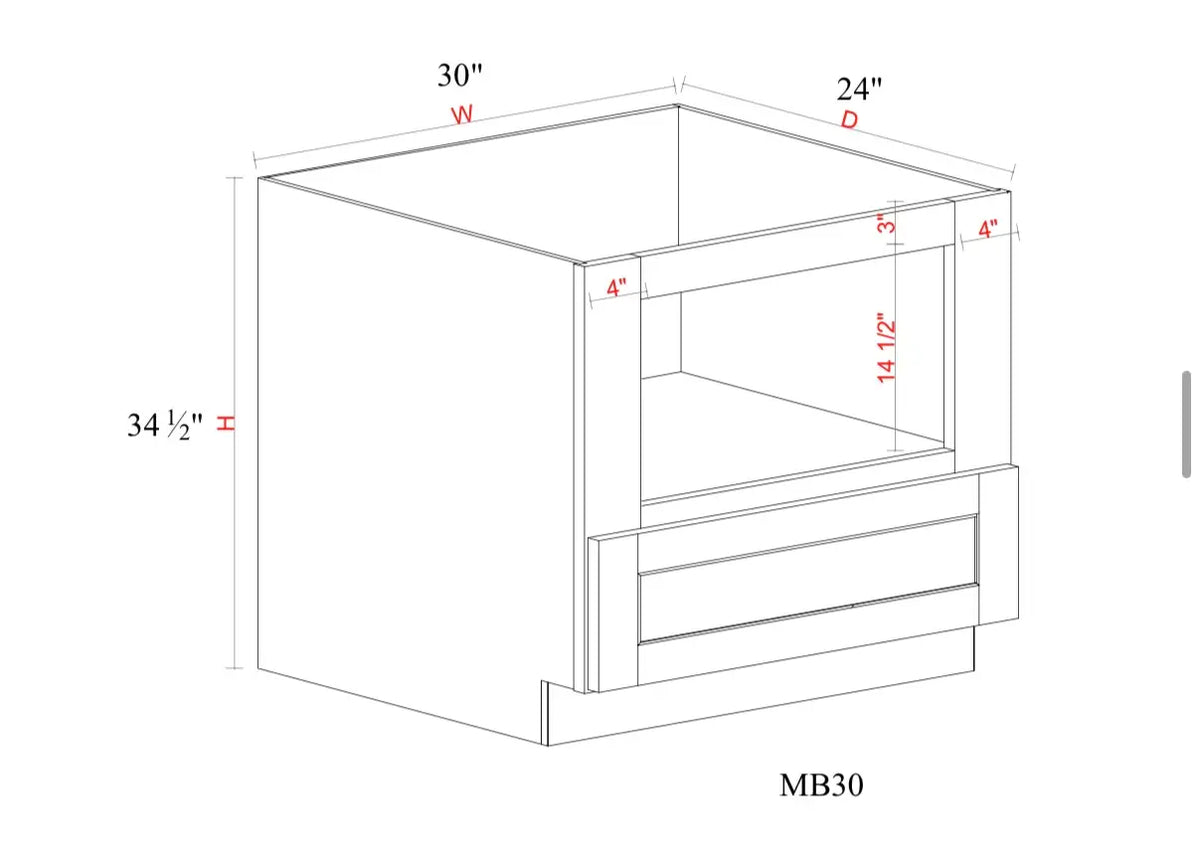 Matcha Fancy Shaker Base Cabinet MFS-MB30 — Tree Cabinetry product image