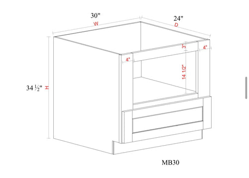 Matcha Fancy Shaker Base Cabinet MFS-MB30 — Tree Cabinetry product image