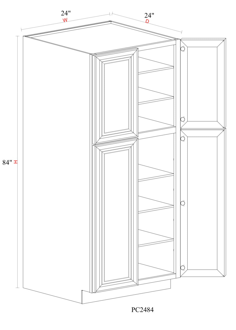 Matcha Fancy Shaker Oven & Pantry Cabinet MFS-PC2484 — Tree Cabinetry product image