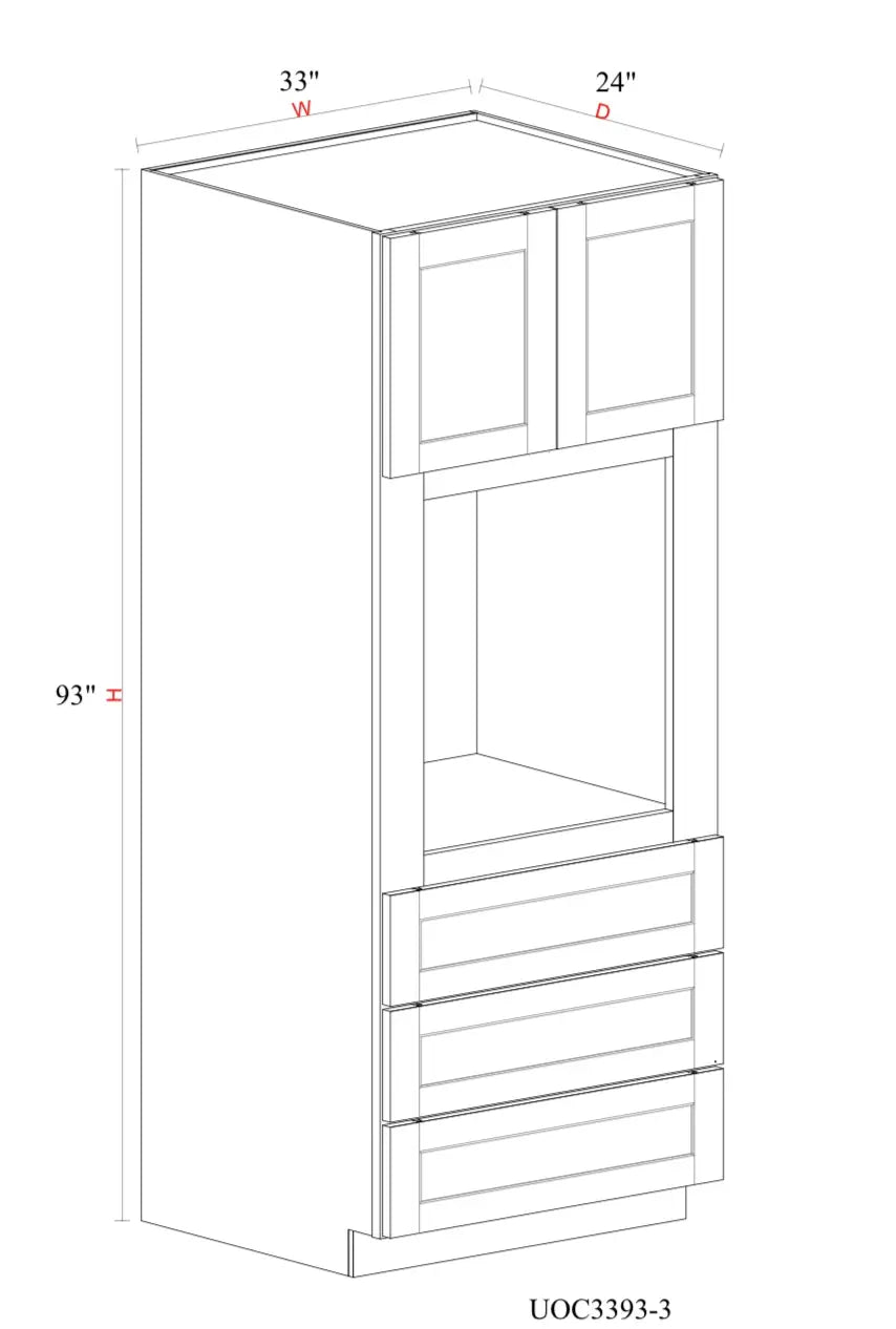 Safari Fancy Shaker Oven & Pantry Cabinet SFS-UOC3393-3 — Tree Cabinetry product image