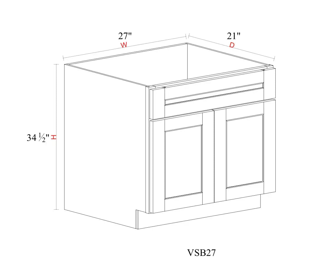 Matcha Fancy Shaker Vanity MFS-VSB27 — Tree Cabinetry product image