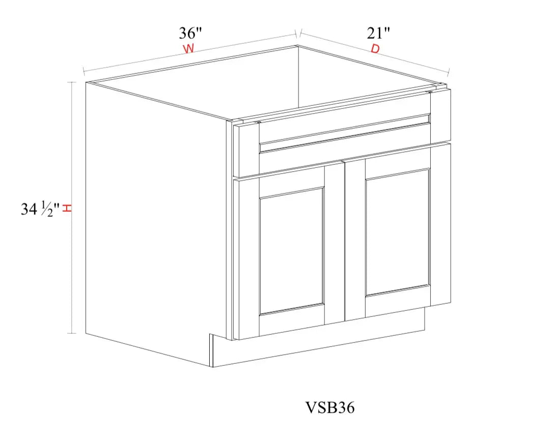 Shaker White Vanity SW-VSB36 — Tree Cabinetry product image