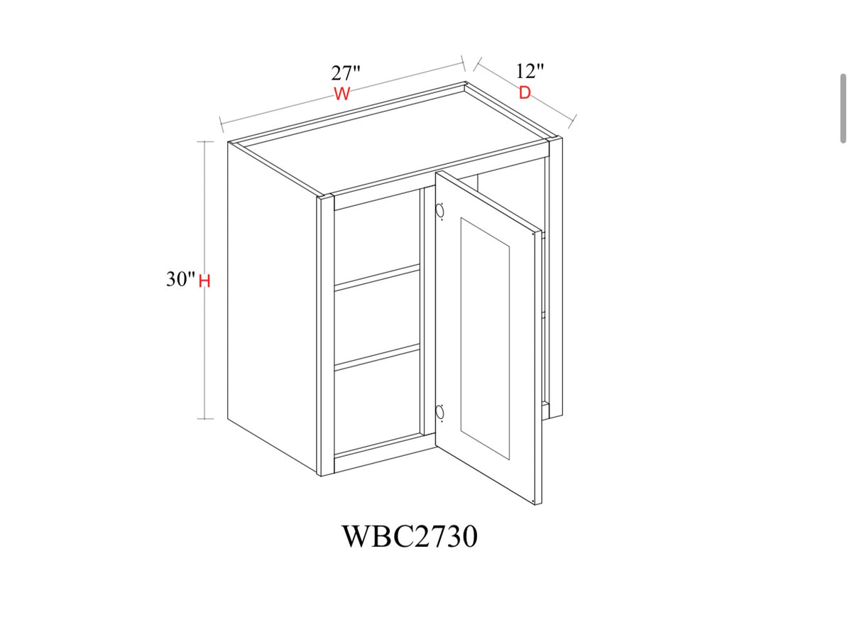 Whipped Cream Fancy Shaker Wall Cabinet WCFS-WBC2730 — Tree Cabinetry product image
