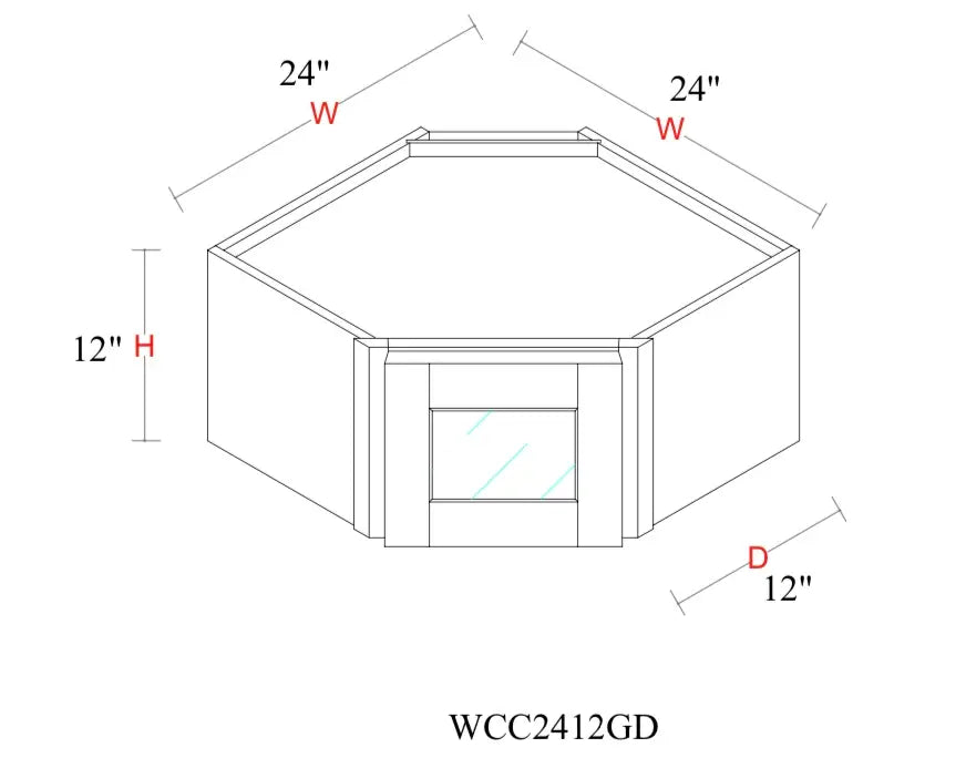Whipped Cream Fancy Shaker Wall Cabinet WCFS-WDC2412GD — Tree Cabinetry product image